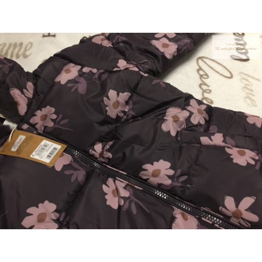 Next 3-4 év 104 cm barna, rózsaszín virágmintás vastag polár béléses- orkán téli lány overál/overall  - új, címkés