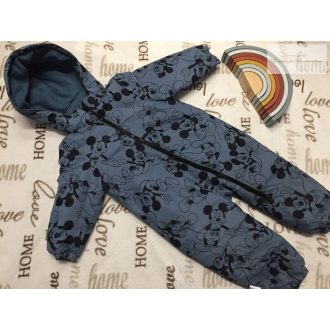   Disney 18- 24 hó 92 cm kék, Mickey mintás polár béléses fiú overál/ overall- újszerű,hibátlan