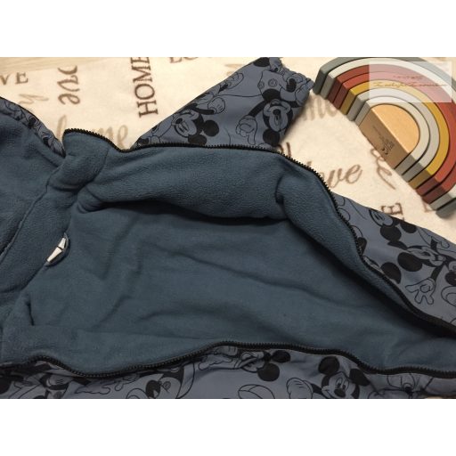 Disney 18- 24 hó 92 cm kék, Mickey mintás polár béléses fiú overál/ overall- újszerű,hibátlan