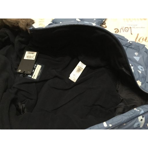 Next 3-4 év 104 cm világoskék, állat mintás vastag polár béléses- orkán téli fiú overál/overall  - új, címkés