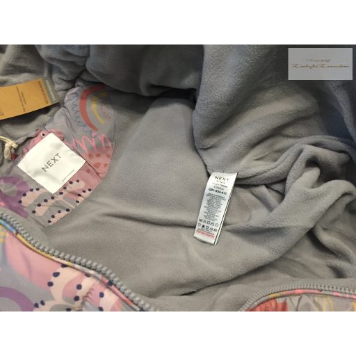 Next 4-5 év 110 cm szürke, színes dinó mintás vastag polár béléses lány téli overál/ overall -új, címkés