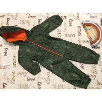   F§F 12  - 18 hó 80-86  cm zöld, krokodil mintás fiú esőoverál/ overall újszerű, hibátlan