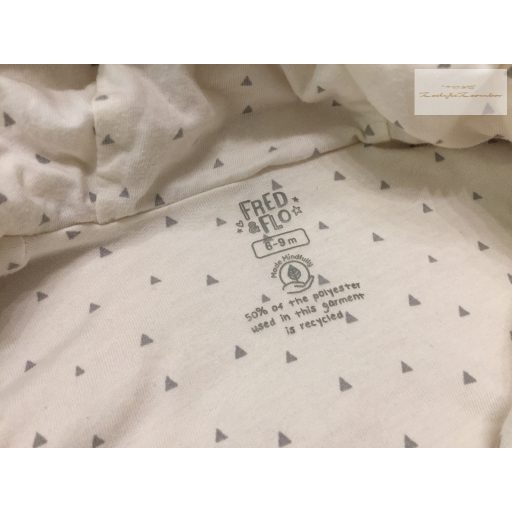 Fred§Flo 6-9 hó 68 - 74 cmbézs, maci fej mintás puha plüss- pamut overál/ overall- újszerű,hibátlan