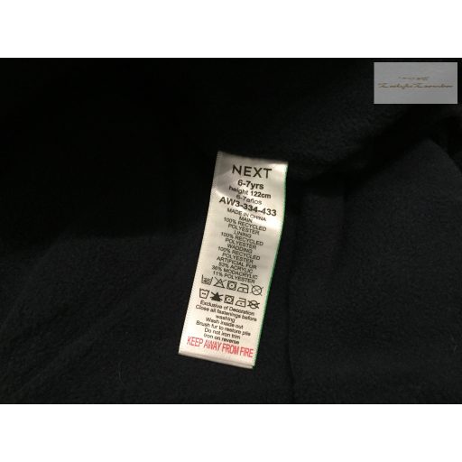 Next 6-7  év 122 cm többszínű, erdei állat mintás polár béléses vastag téli fiú overál/ overall- új, címkés