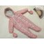 F§F 6-9 hó 74 cm 9 kg virágmintás végig polár béléses lány téli overál/ overall -újszerű, hibátlan