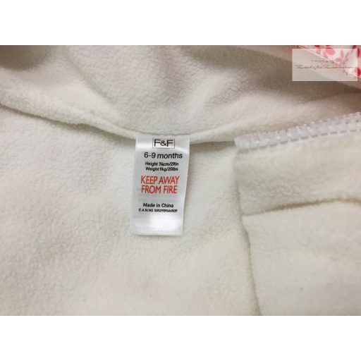 F§F 6-9 hó 74 cm 9 kg virágmintás végig polár béléses lány téli overál/ overall -újszerű, hibátlan