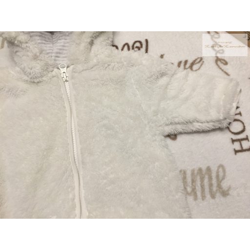 Next up to 3 month 6 kg  fehér puha szőrmés átmeneti overál/ overall-unisex - újszerű,hibátlan
