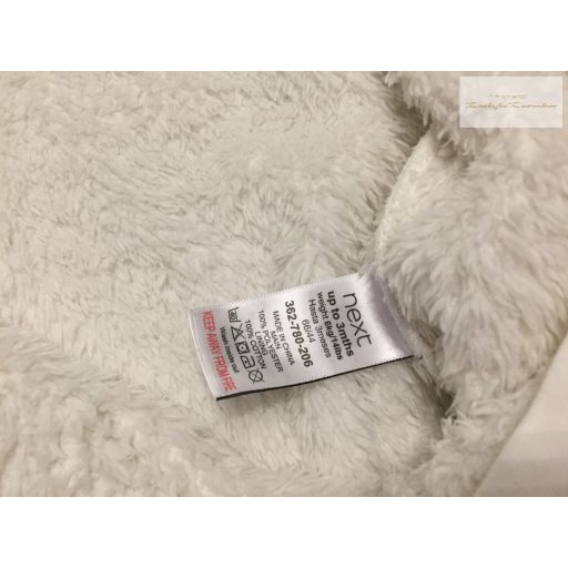 Next up to 3 month 6 kg  fehér puha szőrmés átmeneti overál/ overall-unisex - újszerű,hibátlan
