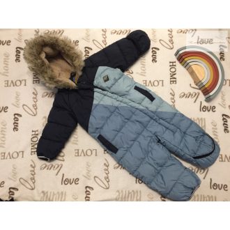   Next 9 - 12 hó 80 cm  többféle kék, polár béléses  fiú téli overál/ overall- újszerű,hibátlan