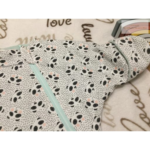 Tommee Tippee 0-6 hó 56-68 cm panda fej mintás polár béléses unisex overál - újszerű,hibátlan