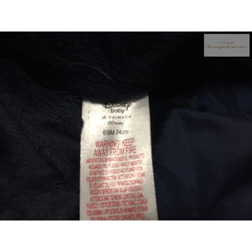 Disney 6-9 hó  68 - 74 cm kék, színes Mickey fej mintás polár bélelt fiú téli overál/ overall - újszerű, hibátlan