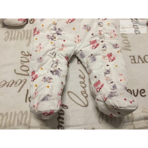 George 6-9 hó 68-74 cm süni-róka-bagoly mintás törzs részen bélelt lány téli overál/ overall újszerű, hibátlan