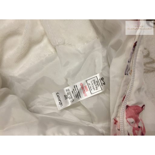 George 6-9 hó 68-74 cm süni-róka-bagoly mintás törzs részen bélelt lány téli overál/ overall újszerű, hibátlan
