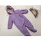 Mini Club 9-12 hó 74-80 cm lila, nyuszi - róka-kisegér mintás polár béléses lány téli overál/ overall- újszerű, hibátlan