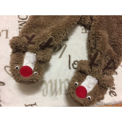 Mothercare 6-9 hó 9 kg  barna - fehér  rénszarvas fej mintás fiú overall/ overál -kezeslábas