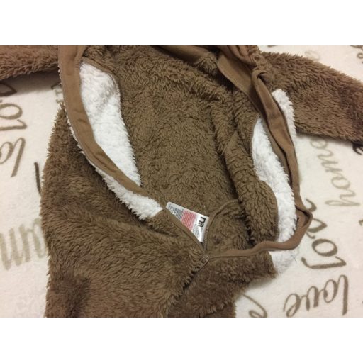 Mothercare 6-9 hó 9 kg  barna - fehér  rénszarvas fej mintás fiú overall/ overál -kezeslábas