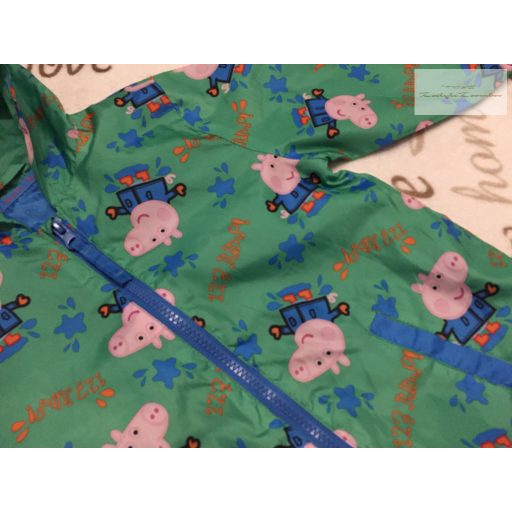 PEppa Pig 18-24 hó 86-92 cm zöld, Peppa-pocsolya mintás  eső overál/ overall-  újszerű,hibátlan