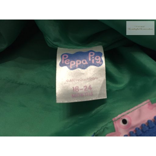 PEppa Pig 18-24 hó 86-92 cm zöld, Peppa-pocsolya mintás  eső overál/ overall-  újszerű,hibátlan