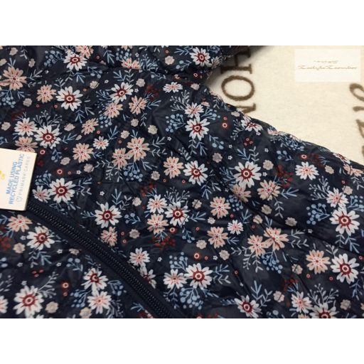 Primark 9-12 hó 74-80  cm kék, színes virágmintás átmeneti lány overál/ overall- új, címkés