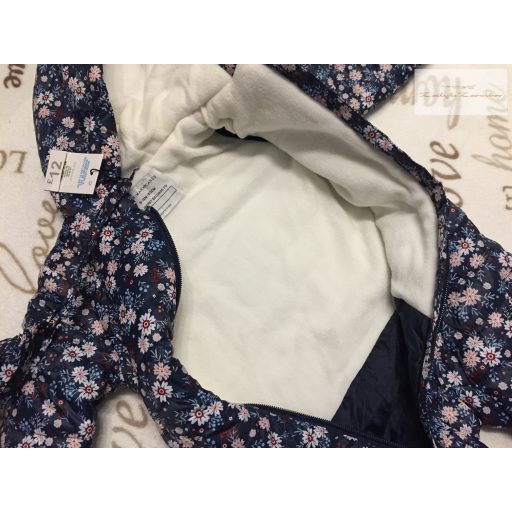 Primark 9-12 hó 74-80  cm kék, színes virágmintás átmeneti lány overál/ overall- új, címkés
