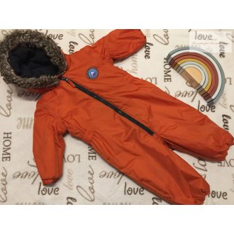   Next 12 - 18 hó 86 cm vastag polár béléses narancssárga fiú téli overál/ overall -újszerű,hibátlan