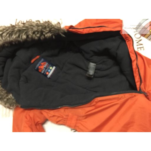 Next 12 - 18 hó 86 cm vastag polár béléses narancssárga fiú téli overál/ overall -újszerű,hibátlan