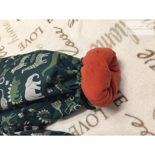 Frugi 2-3 év 92-98 cm zöld, állat mintás vastag polár béléses / orkán fiú téli overál/ overall - újszerű,hibátlan