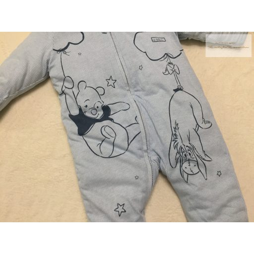 Disney at George 3-6 hó 62-68 cm világoskék, Micimackó -Szamár mintás vastagabb vatelin bélelt fiú overál/ overall - új, csak lecímkézve