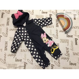   Disney at Primark 6-9 hó 68 - 74 cm kék, vastagabb szél és vízálló anyagú,  Minnie mintás polár béléses lány átmeneti overál/ overall- újszerű,hibátlan