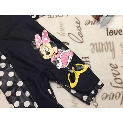 Disney at Primark 6-9 hó 68 - 74 cm kék, vastagabb szél és vízálló anyagú,  Minnie mintás polár béléses lány átmeneti overál/ overall- újszerű,hibátlan
