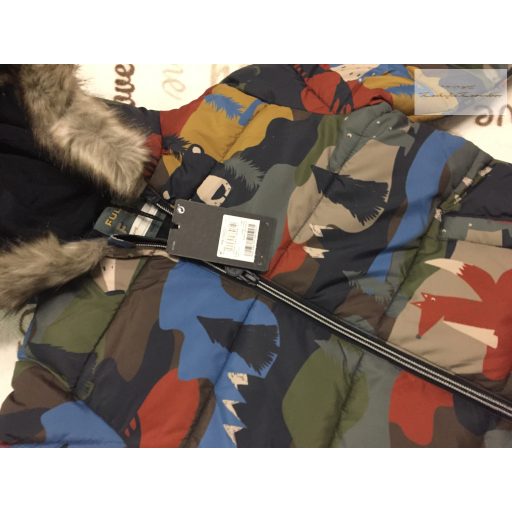 Next 3-4 év 104 cm többszínű, erdei állat mintás polár béléses vastag téli fiú overál/ overall - új, címkés
