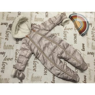   Ted Baker 6-9 hó 68-74 cm  pezsgő színű szőrme beéléses lány téli overál - újszerű,hibátlan
