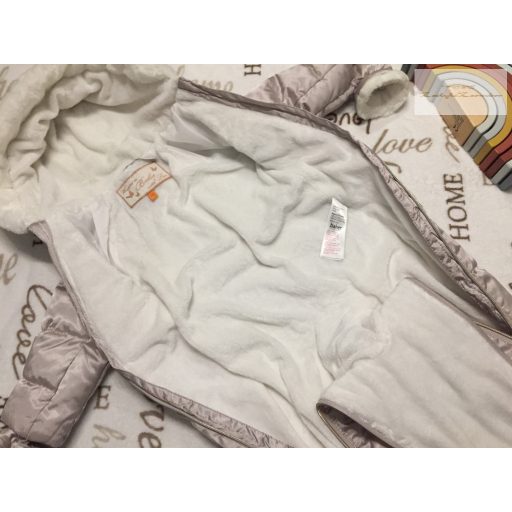 Ted Baker 6-9 hó 68-74 cm  pezsgő színű szőrme beéléses lány téli overál - újszerű,hibátlan