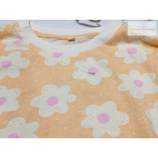 Matalan 11-12 év 146-152 cm barackvirág színű, nagy virágmintás vékony pamut lány 2 részes pizsama- új, szettet bontottam