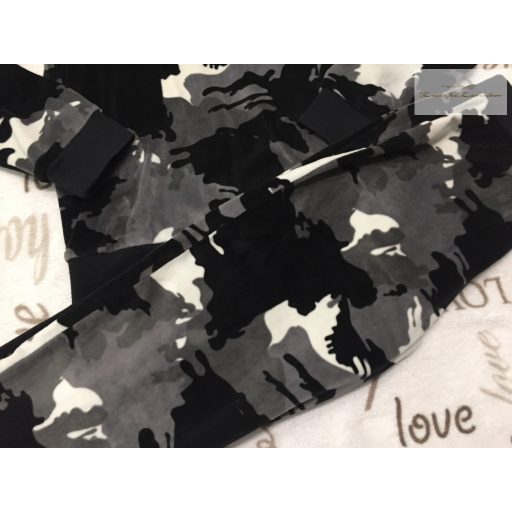 F§F 9-10 év 140 cm szürke-fekete-fehér puha polár fiú 2 részes pizsama- újszerű,hibátlan