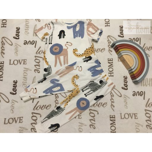 George 18  - 24 hó  86 - 92 cm színes állat mintás pamut fiú 2 részes pizsama -újszerű,hibátlan