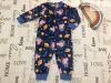 Mothercare 12 -18 hó 80-86 cm kék, Peppa - bolygó mintás nagyon puha plüss  fiú pizsama/ kezeslábas-újszerű,hibátlan