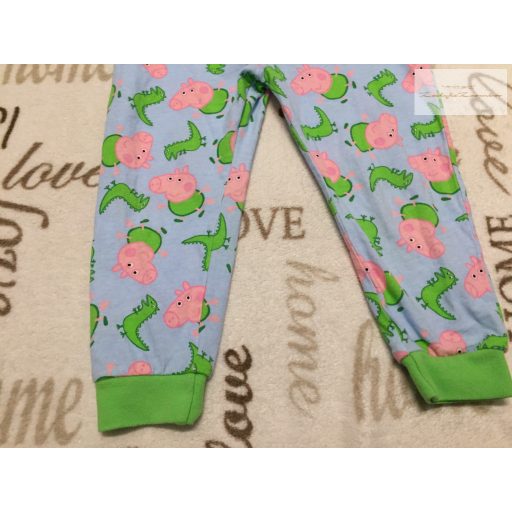 Peppa Pig 2-3 év 92-98 cm  kék- zöld, Peppa mintás pamut pizsama/ kezeslábas új, csak lecímkézve