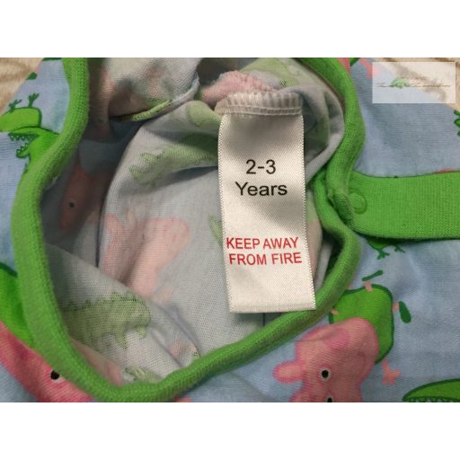 Peppa Pig 2-3 év 92-98 cm  kék- zöld, Peppa mintás pamut pizsama/ kezeslábas új, csak lecímkézve