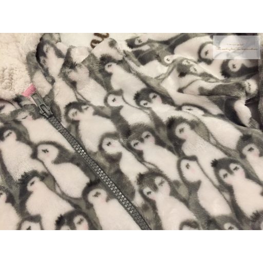 Matalan 8 év 128 cm pingvin mintás nagyon puha vastag plüss lány  kezeslábas/ pizsama- onesies újszerű,hibátlan