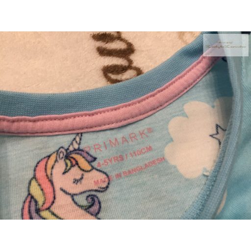 Primark 4-5 év 104-110 cm világoskék, unikornis mintás pamut lány hálóing- újszerű,hibátlan 