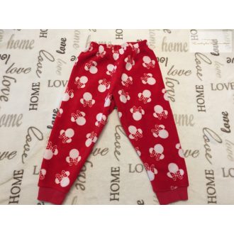   Disney Minnie 4-5 év 104-110 cm piros, Minnie fej mintás puha plüss lány pizsama nadrág - újszerű,hibátlan