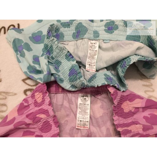 Next 11 év 146 cm  zöld - rózsaszín pizsama rövidnadrág - újszerű,hibátlan