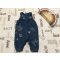 George 0 - 3 hó 56 -62 cm  hímzett virágmintás,pamut béléses vékony farmer lány playsuit -újszerű,hibátlan