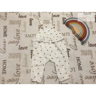   F§F 6-9 hó 74 cm 9 kg  fehér, színes pillangó mintás-fodros puha duplagéz lány playsuit - újszerű, hibátlan
