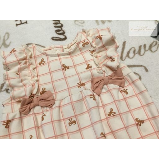Next 9-12 hó 11 kg masni mintás -fodros pamut lány playsuit/ napozó újszerű,hibátlan