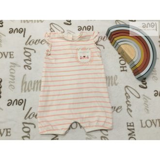   George 9 - 12 hó 74 - 80 cm  csíkos, oroszlán fej mintás pamut lány playsuit -újszerű,hibátlan