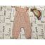 Next 9-12 hó 11 kg  rózsaszín, apró virágmintás - fodros puha mikrokord lány playsuit - újszerű,hibátlan