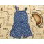 George 4  - 5  év 104 - 110  cm kék, fehér virágmintás pamut lány playsuit - újszerű,hibátlan