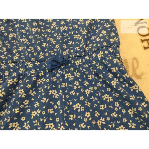 George 4  - 5  év 104 - 110  cm kék, fehér virágmintás pamut lány playsuit - újszerű,hibátlan